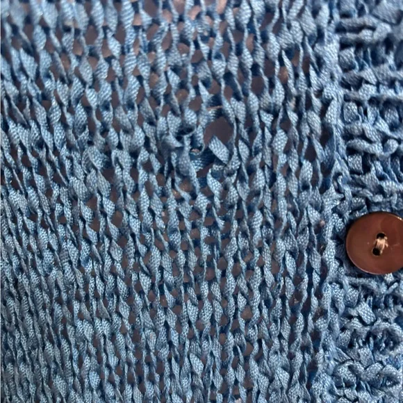 Karen Kane Lifestyle Blue Woven Cardigan - Picture 2 of 4